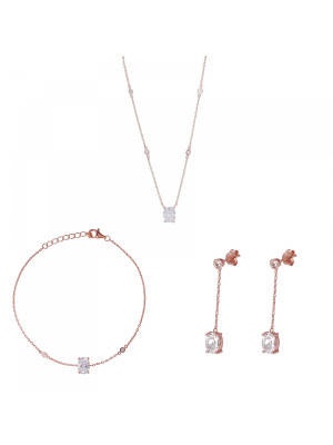 Elodie Zilver 925 Set: Ketting + Armband + Oorbellen SET-7419