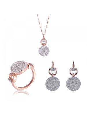 Alisia Zilver 925 Set: Ketting + Oorbellen + Ring SET-7420