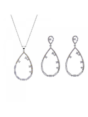 Islia Zilver 925 Set: Ketting + Oorbellen SET-7423