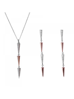 Aada Zilver 925 Set: Ketting + Oorbellen SET-7433