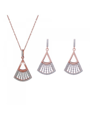 Carina Zilver 925 Set: Ketting + Oorbellen SET-7436