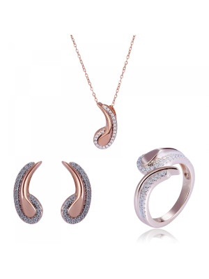 Tilou Zilver 925 Set: Ketting + Oorbellen + Ring SET-7441