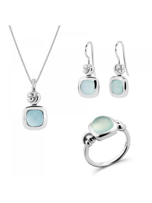 Anat Zilver 925 Set: Ketting + Oorbellen + Ring SET-7467