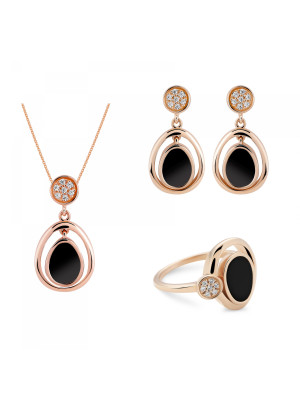 Alda Zilver 925 Set: Ketting + Oorbellen + Ring SET-7470