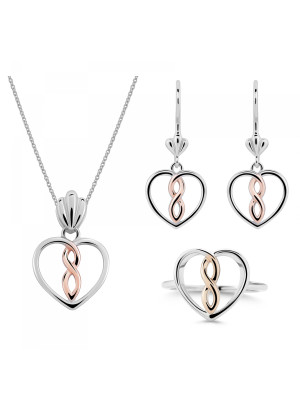 Delilah Zilver 925 Set: Ketting + Oorbellen + Ring SET-7475