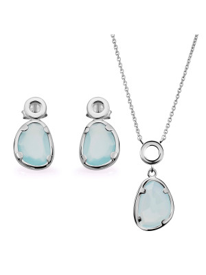 Rivera Zilver 925 Set: Ketting + Oorbellen SET-7480/BC