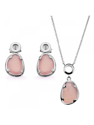 Rivera Zilver 925 Set: Ketting + Oorbellen SET-7480/PC