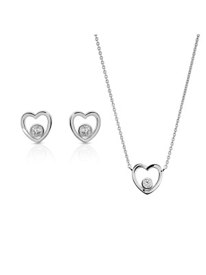 Mila Zilver 925 Set: Ketting + Oorbellen SET-7484