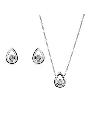 Ellie Zilver 925 Set: Ketting + Oorbellen SET-7485