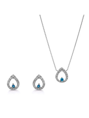 Kiana Zilver 925 Set: Ketting + Oorbellen SET-7487