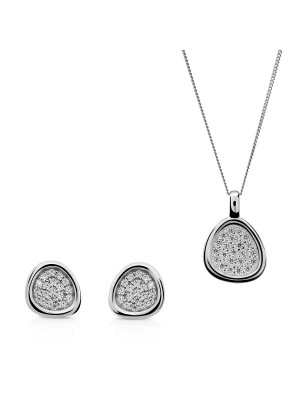 Layla Zilver 925 Set: Ketting-Hanger + Oorbellen SET-7489