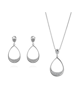 Jolina Zilver 925 Set: Ketting + Oorbellen SET-7490