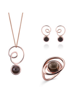 Eugenia Zilver 925 Set: Ketting + Oorbellen + Ring SET-7495