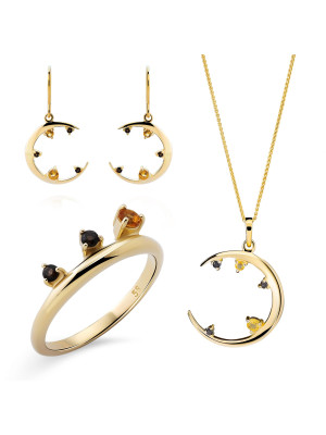 Eline Zilver 925 Set: Ketting + Oorbellen + Ring SET-7497/G