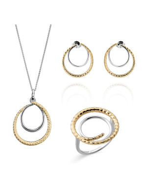 Bastien Zilver 925 Set: Ketting + Oorbellen + Ring SET-7499