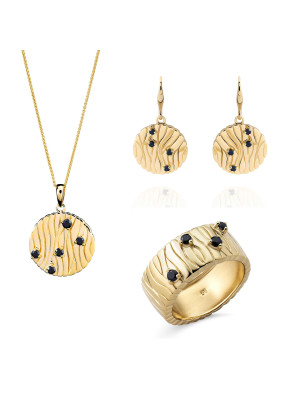 Babette Zilver 925 Set: Ketting + Oorbellen + Ring SET-7504/G