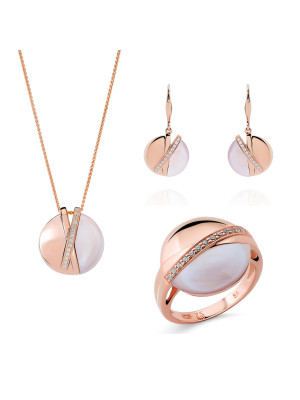 Moragene Zilver 925 Set: Ketting + Oorbellen + Ring SET-7506/RG