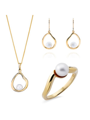 Baptiste Zilver 925 Set: Ketting + Oorbellen + Ring SET-7507/G