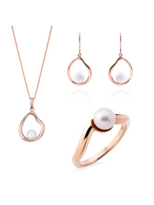 Baptiste Zilver 925 Set: Ketting + Oorbellen + Ring SET-7507/RG