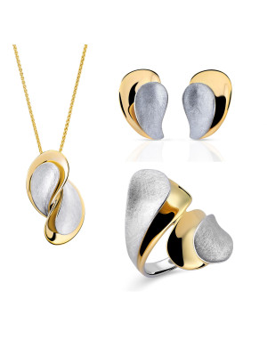 Ameliana Zilver 925 Set: Ketting + Oorbellen + Ring SET-7508