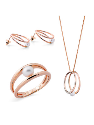 Heloise Zilver 925 Set: Ketting + Oorbellen + Ring SET-7509