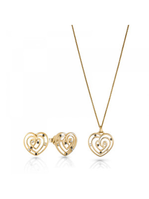 Euphoria Zilver 925 Set: Ketting-Hanger + Oorbellen SET-7522/G