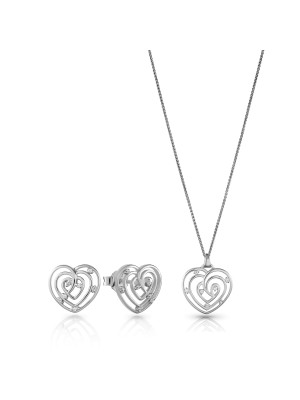 Euphoria Zilver 925 Set: Ketting-Hanger + Oorbellen SET-7522