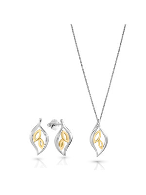 Charlotte Zilver 925 Set: Ketting-Hanger + Oorbellen SET-7523