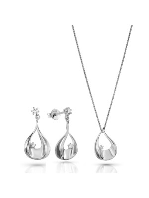 Etoile Zilver 925 Set: Ketting-Hanger + Oorbellen SET-7524