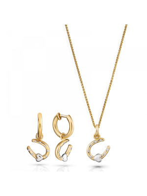 Aurora Zilver 925 Set: Ketting-Hanger + Oorbellen SET-7525/G