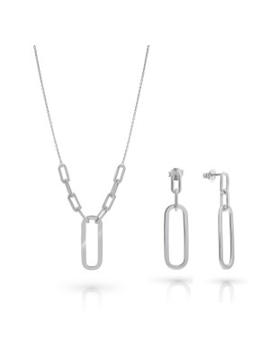 Essence Zilver 925 Set: Ketting + Oorbellen SET-7560