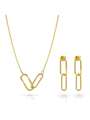 Rose Zilver 925 Set: Ketting + Oorbellen SET-7561/G