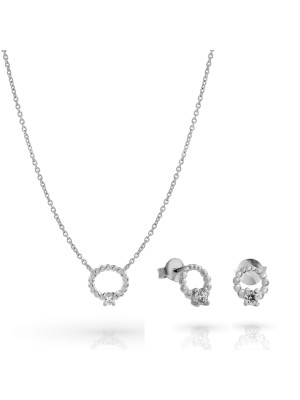 Premium Zilver 925 Set: Ketting + Oorbellen SET-7562