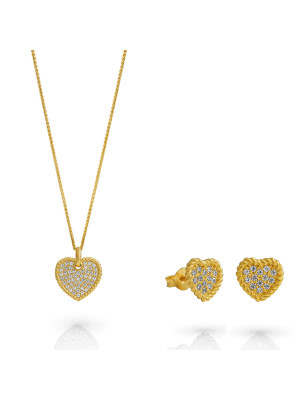 Elite Zilver 925 Set: Ketting + Oorbellen SET-7566/G