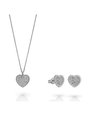 Elite Zilver 925 Set: Ketting + Oorbellen SET-7566