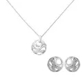 Elvina Zilver 925 Set: Ketting-Hanger + Oorbellen SET-7085