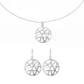 Amabella Zilver 925 Set: Ketting-Hanger + Oorbellen SET-7098