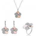 Fioni Zilver 925 Set: Ketting + Oorbellen + Ring SET-7452