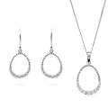 Aria Zilver 925 Set: Ketting-Hanger + Oorbellen SET-7494