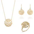 Flavie Zilver 925 Set: Ketting + Oorbellen + Ring SET-7502/G