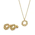 Estelle Zilver 925 Set: Ketting-Hanger + Oorbellen SET-7516/G