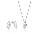 Milan Zilver 925 Set: Ketting-Hanger + Oorbellen SET-7519