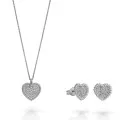 Elite Zilver 925 Set: Ketting + Oorbellen SET-7566