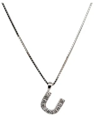 Zilver 925 Collier alphabet/U