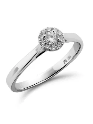 Orphelia® Women's Whitegold 18C Ring - Silver RD-3921/10