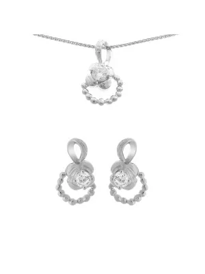 Zilver 925 Set: Ketting-Hanger + Oorbellen SET-5236