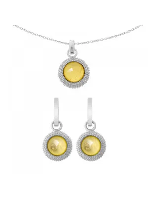 Zilver 925 Set: Ketting-Hanger + Oorbellen SET-6041/2