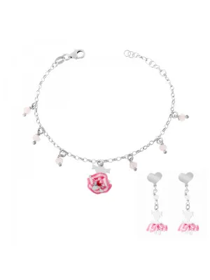 Cute Zilver 925 Set: Armband + Oorbel SET-7133