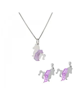 Celinia Zilver 925 Set: Ketting-Hanger + Oorbellen SET-7134