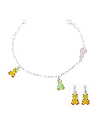 Bear Zilver 925 Set: Armband + Oorbel SET-7140/YE
